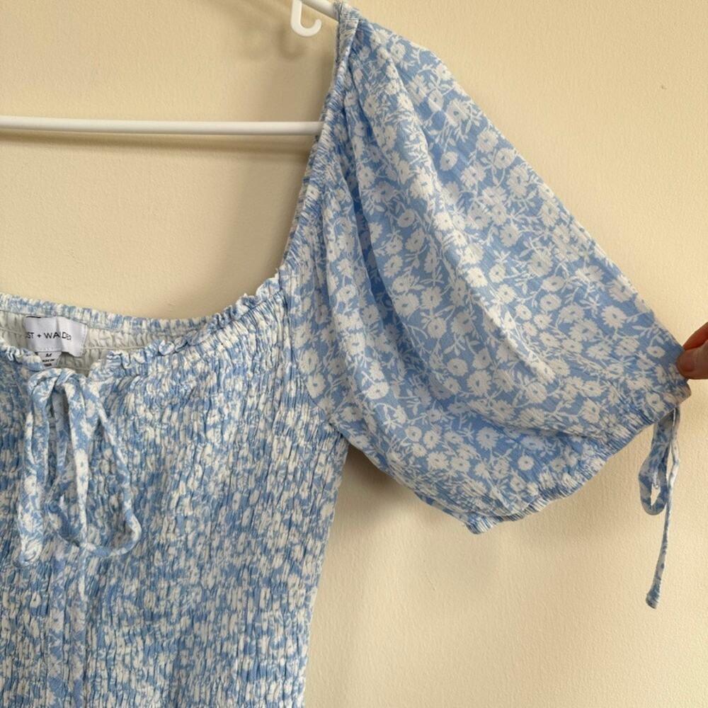 Lost Wander Mini Dress Womens MEDIUM Seaside Breeze Floral Cottage Boho Blue - Picture 4 of 12